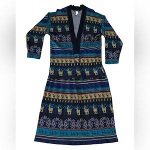 2 Pc SET Vintage Melrose Knits Castelnau Alpaca Llama Skirt & Cardigan Med Large